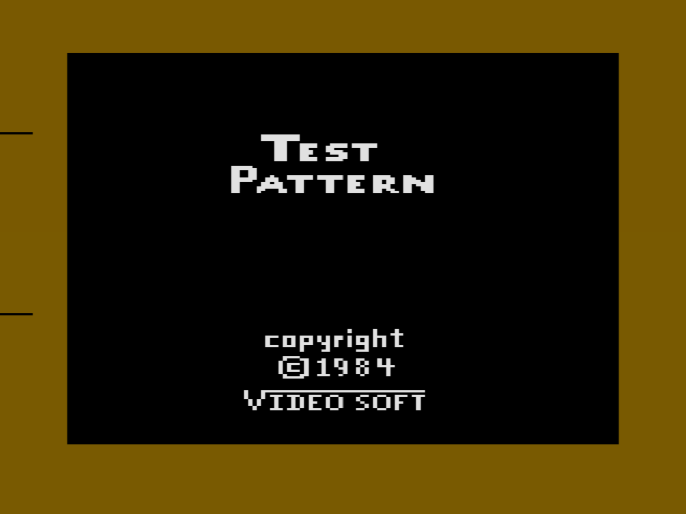 Image of VideoSoft title screen with 25.7 degrees phase